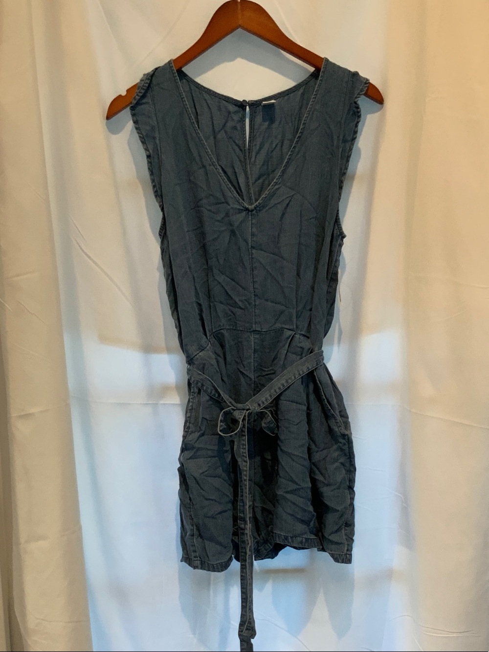 Old Navy Sleeveless Denim Tie-Waist Romper - Blue